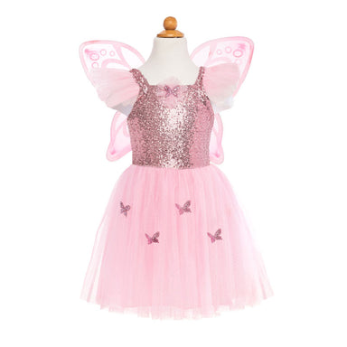 Great Pretenders Pink Sequins Butterfly Dress & Wings Size 5-7