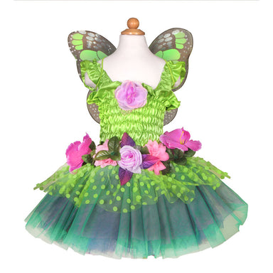 Great Pretenders Green Fairy Blooms Deluxe Dress with Wings Size 3-4