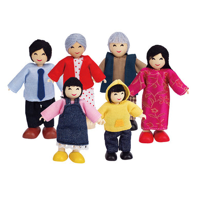Hape Happy Family Asian Wooden Doll Set