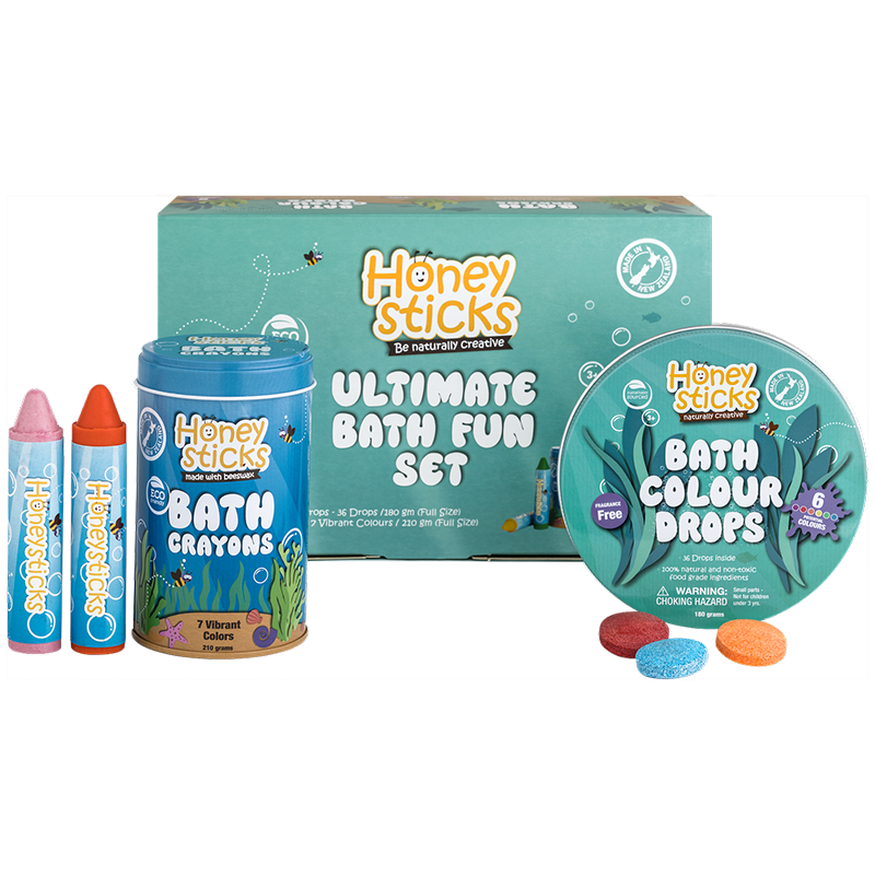 Honeysticks Ultimate Bath Fun Set with Colour & Crayons