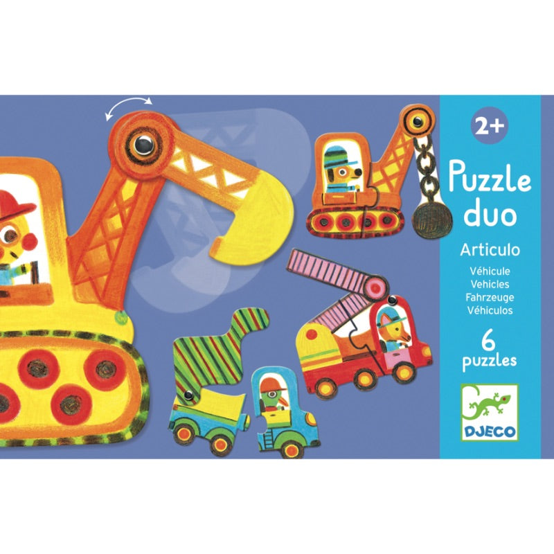 Djeco Puzzle Duo Vehicles 12 pieces Packaging