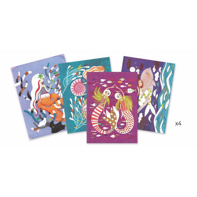 Djeco Glitter Boards Mermaid Cards
