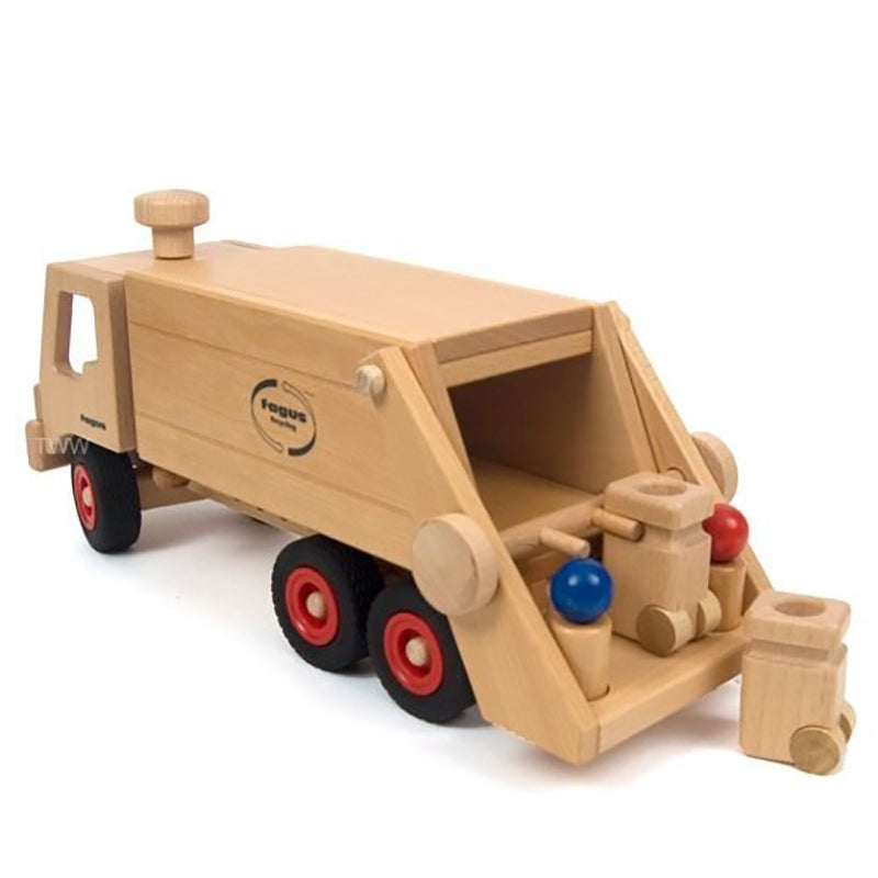 Fagus Wooden Garbage Tipper Truck Back