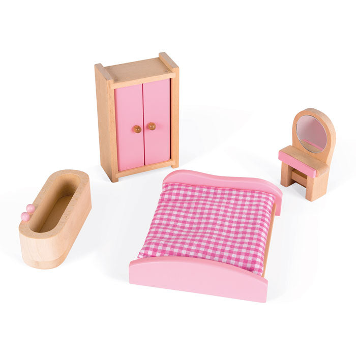 Janod Furnished Madamoiselle Doll House Pink Furniture 2