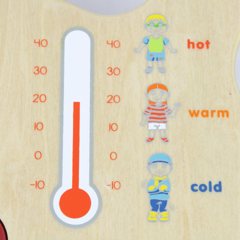 Masterkidz Wooden Teaching Clock Temperature Gauge