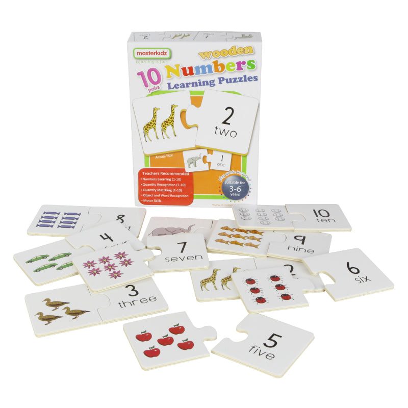 Masterkidz Wooden Learning Puzzles Numbers Contents