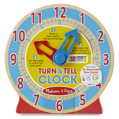 Melissa & Doug Turn and Tell Wooden Clock Packaging