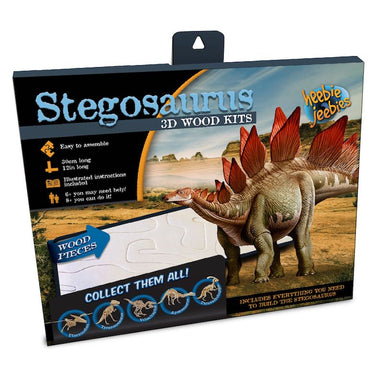 Heebie Jeebies Stegosaurus Dinosaur 3D Wood Kit Packaging