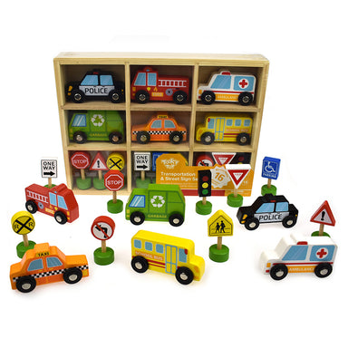 Tooky Toy Transportation & Street Sign Set 2