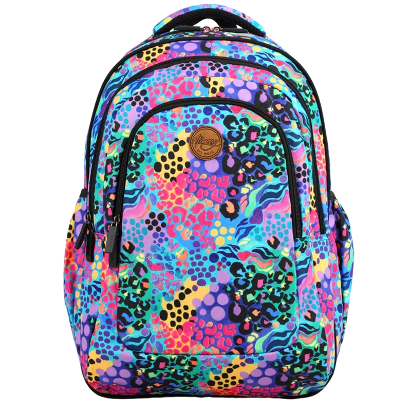 Electric Leopard by Kasey Rainbow Kids Large Backpack