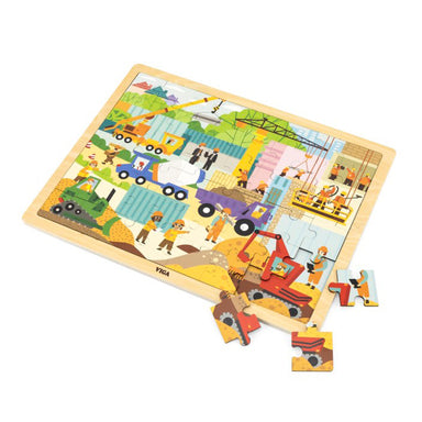 Viga Jigsaw Puzzle 48pc - Construction Area Pieces Out