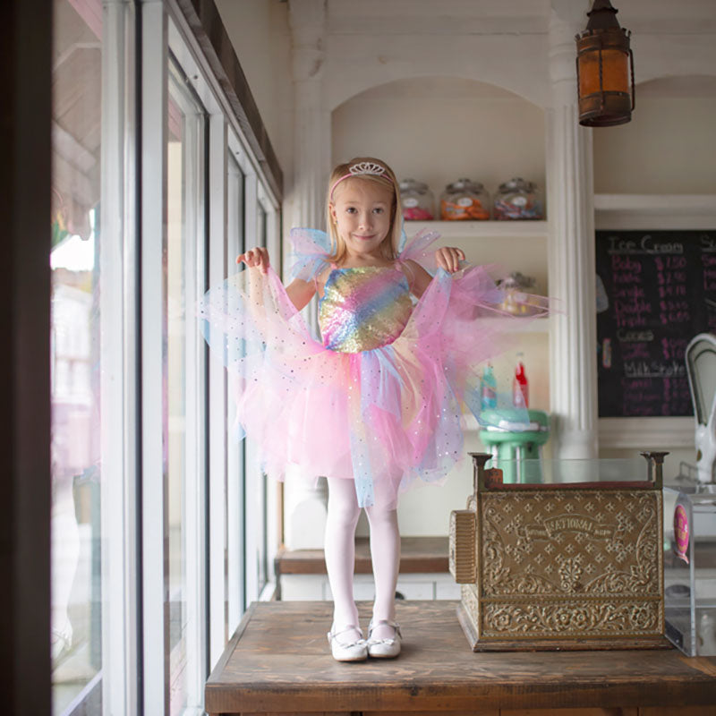 Great Pretenders Rainbow Fairy Dress with Wings Tiara