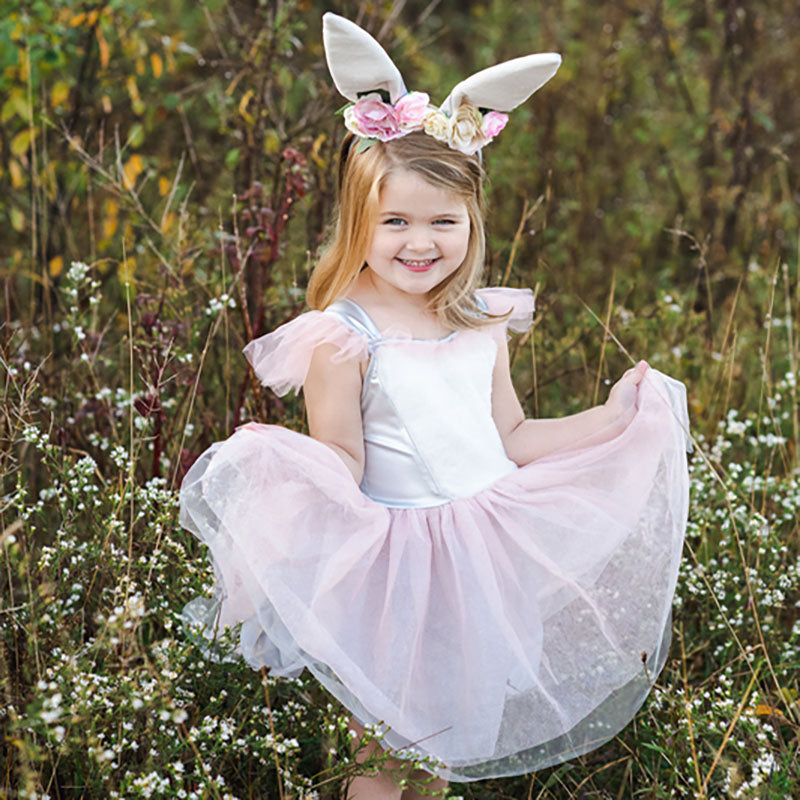 Great Pretenders Woodland Bunny Dress & Headpiece Size 3-6  Garden