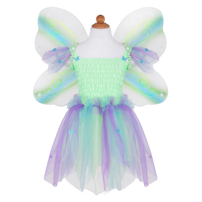 Great Pretenders Green Butterfly Dress & Wings with Wand Size 5-6
