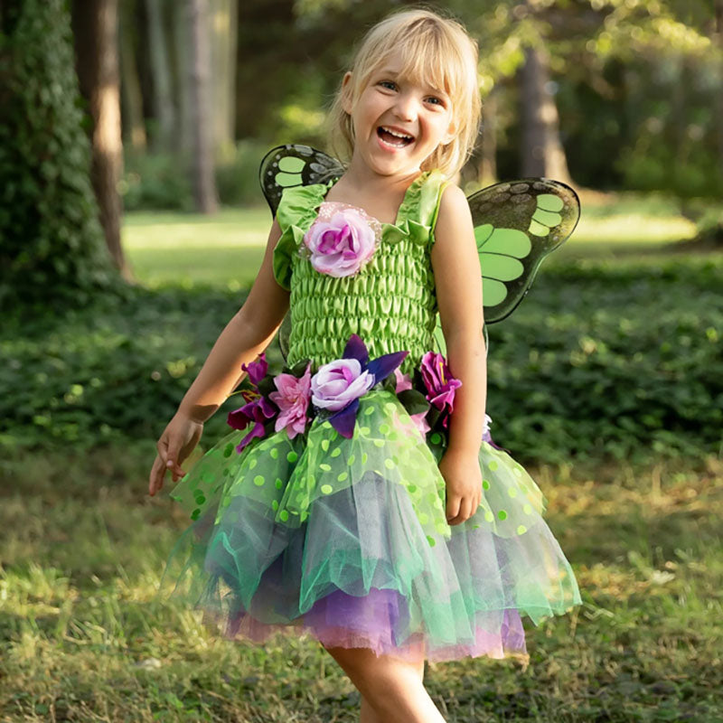 Great Pretenders Green Fairy Blooms Deluxe Dress with Wings Size 3-4 Outside