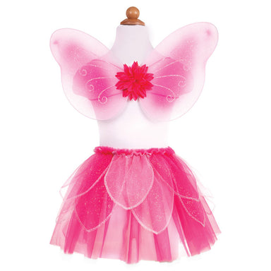 Great Pretenders Pink Fancy Flutter Skirt with Wings & Wand Size 4-6