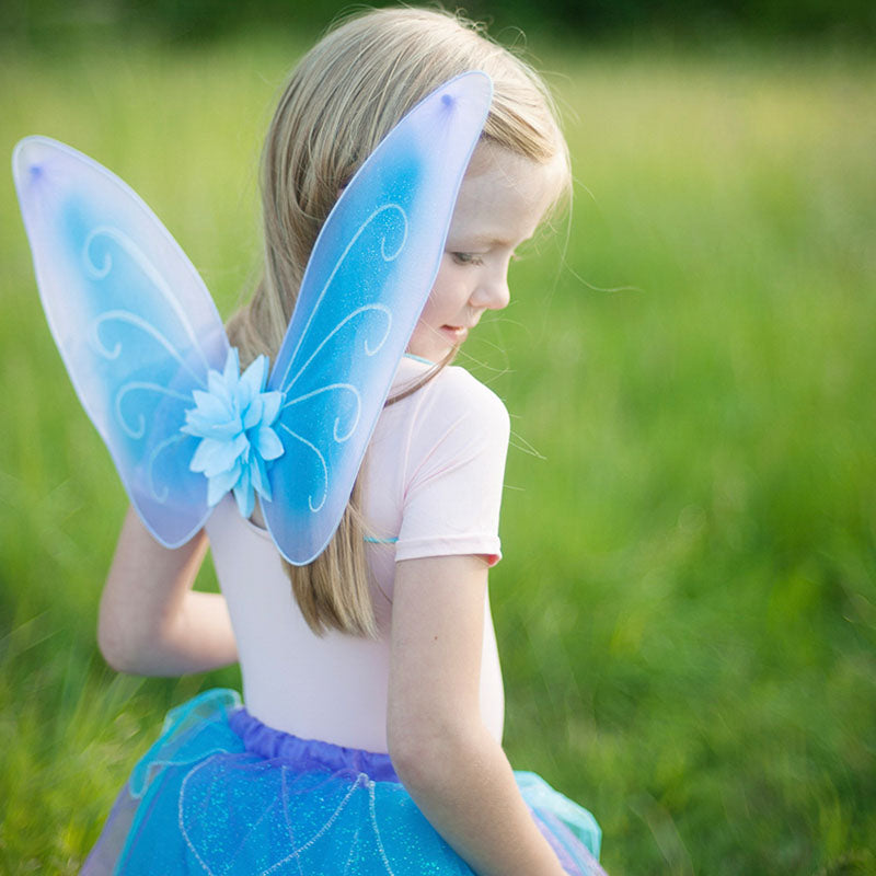 Blue Fancy Flutter Skirt with Wings & Wand Size 4-6