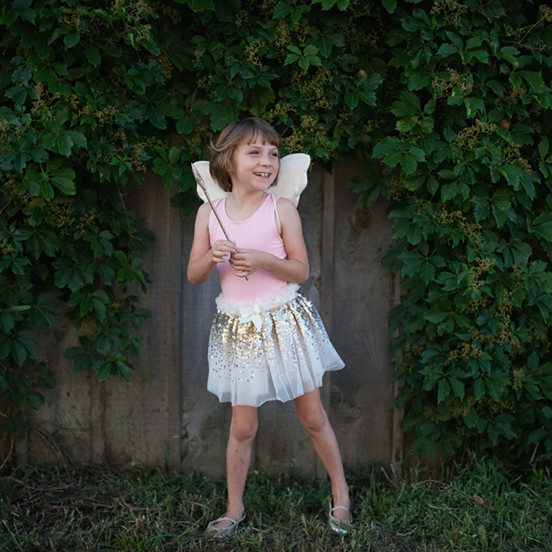 Great Pretenders Gracious Gold Sequins Skirt, Wings & Wand Set Size 4-6 Front