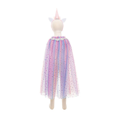 Great Pretenders Rainbow Unicorn Cape & Headband Size 4-6 Back