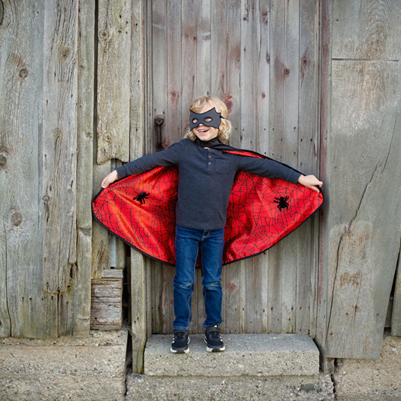 Great Pretenders Reversible Spider & Bat Cape with Mask Size 4-6 Front