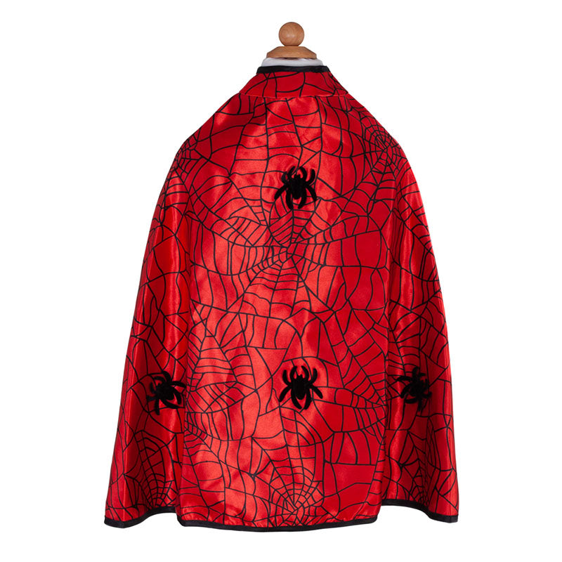 Great Pretenders Reversible Spider & Bat Cape with Mask Size 4-6 Red