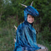 Great Pretenders Teal & Gold Starry Night Dragon Cape Size 5-6 Smiling