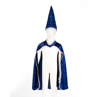 Great Pretenders Blue & Silver Sparkle Wizard Cape & Hat Size 4-6
