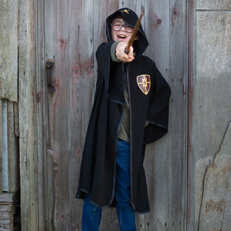 Great Pretenders Wizard Cloak with Glasses Size 5-6 Boy with Wand