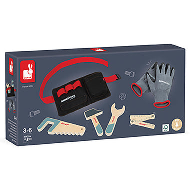 Janod Brico Kids DIY Tool Belt & Gloves Set