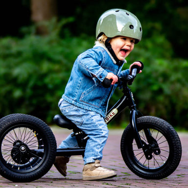 Black Vintage 2 in 1 Metal Trybike with Black Tyres & Seat Boy