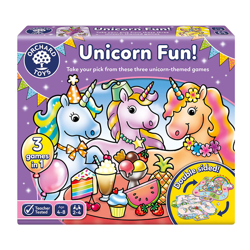 Orchard Toys Unicorn Fun 3 Games in 1 Box