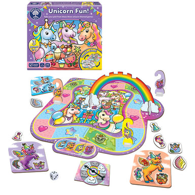 Orchard Toys Unicorn Fun 3 Games in 1 Contents