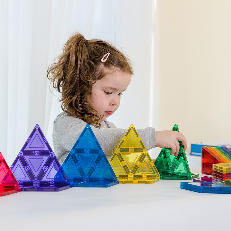 Learn & Grow Magnetic Tiles Geometry Pack Set 36pc Triangles