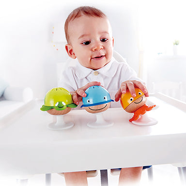 Hape Stay Put Rattles Set of 3 High chair