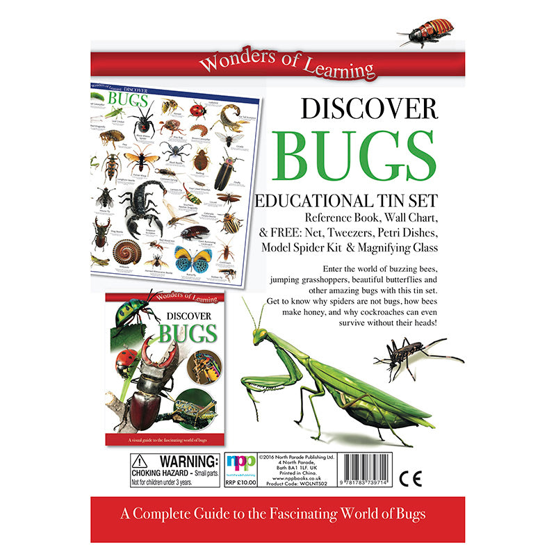 North Parade Publishing Discover Bugs Educational Tin Set Back