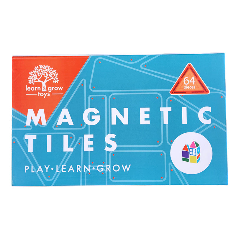 Learn & Grow Magnetic Tiles Set 64pc Box