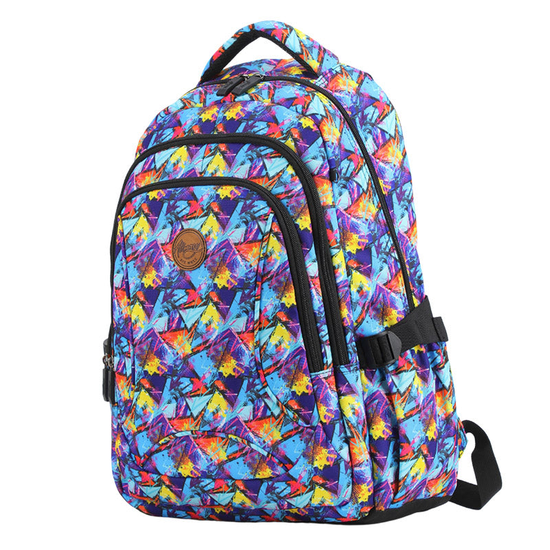 Alimasy Abstract Turquoise Kids Large Backpack Angle