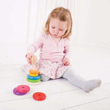 Bigjigs Rainbow Stacker Girl Playing