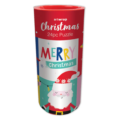 IG Design Group Christmas Kids Puzzle Cylinder 24pc Santa