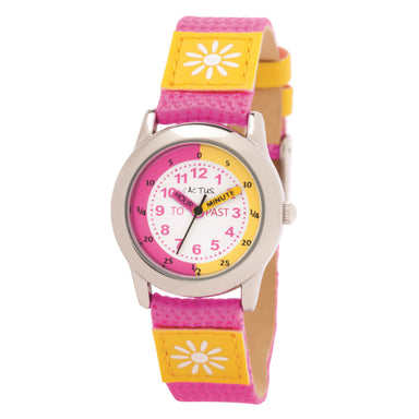 Cactus Watch 30m Time Teacher Pink with Yellow Flower (CAC-89-L55)