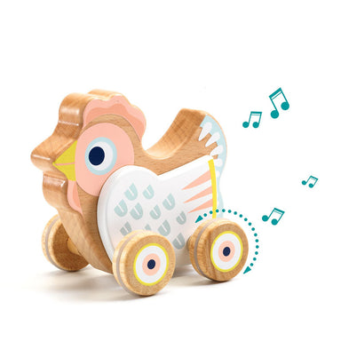 Djeco BabySing Hen on Wheels