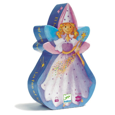 Djeco Fairy and Unicorn 36pc Silhouette Puzzle Packaging