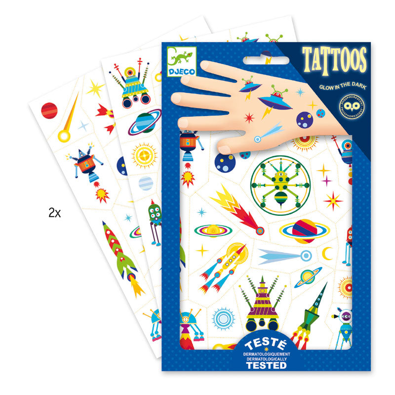 Djeco Space Tattoos Contents