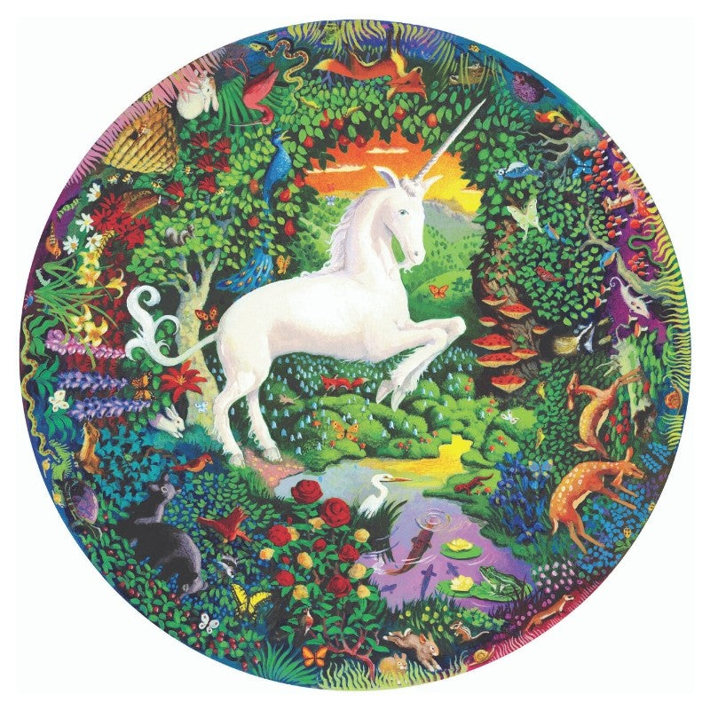 Unicorn Garden Round Puzzle 500pc