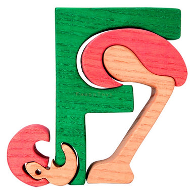 Fauna F for Flamingo Letter Puzzle