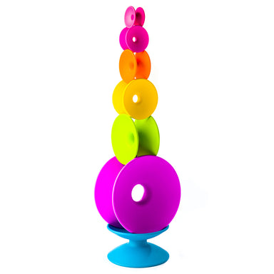 Fat Brain Toys Spoolz Stacking Toy Stacked