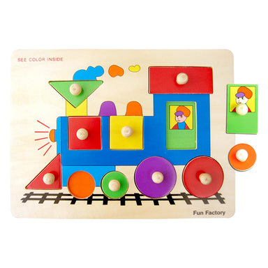 Wooden Peg Puzzle Train