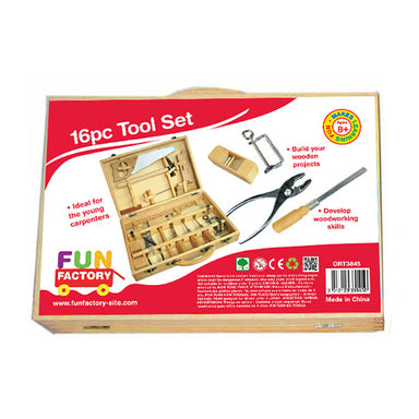 Fun Factory Metal & Wooden Tool Set in Case 16 Piece Packaging