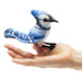 Folkmanis Mini Blue Jay Finger Puppet Hand