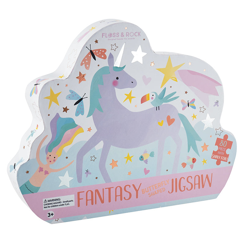 Floss & Rock Fantasy Butterfly Shaped 80 Piece Jigsaw Puzzle Box